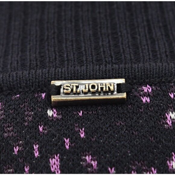St. John Sport Wool Full Zip Reptile Cardigan Knit Sweater Purple Women Sz S - Picture 12 of 14